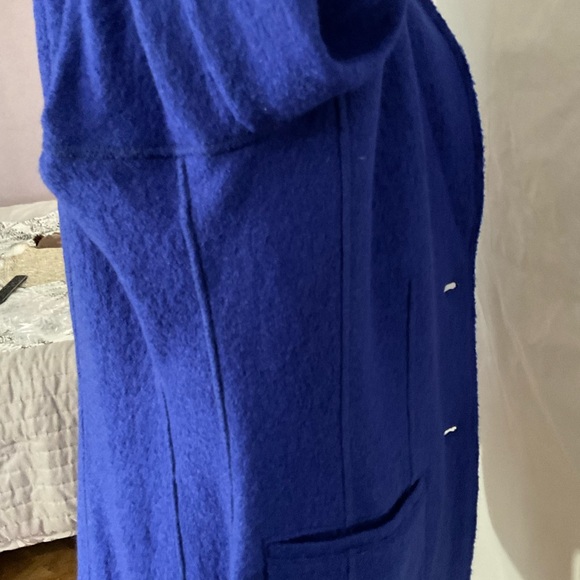 CHICO’S WOMENS Blazer Jacket size 1 Cobolt Blue Shacket wool Blend Retro - Picture 10 of 10